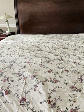 IKEA Duvet Cover Full Queen Floral Home Bedding Reversible Stripes